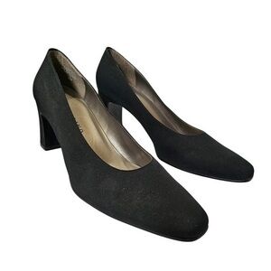 Bandolino Black Suede Block Heel Pumps